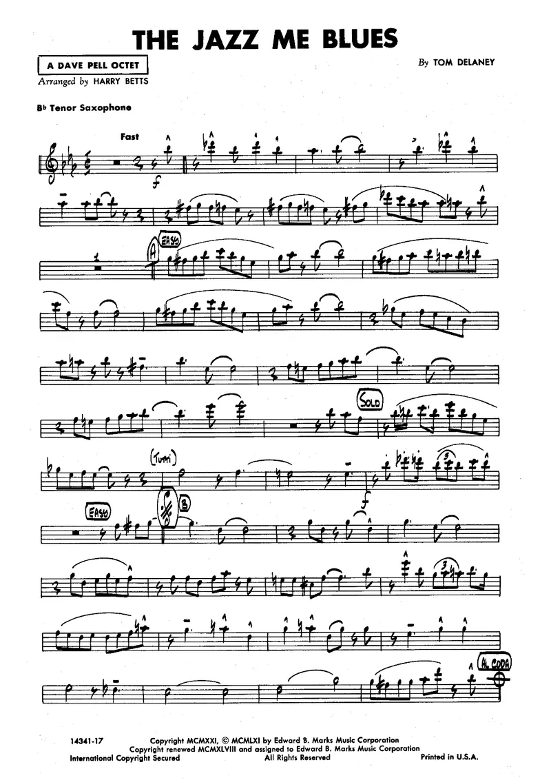 The Jazz Me Blues score preview
