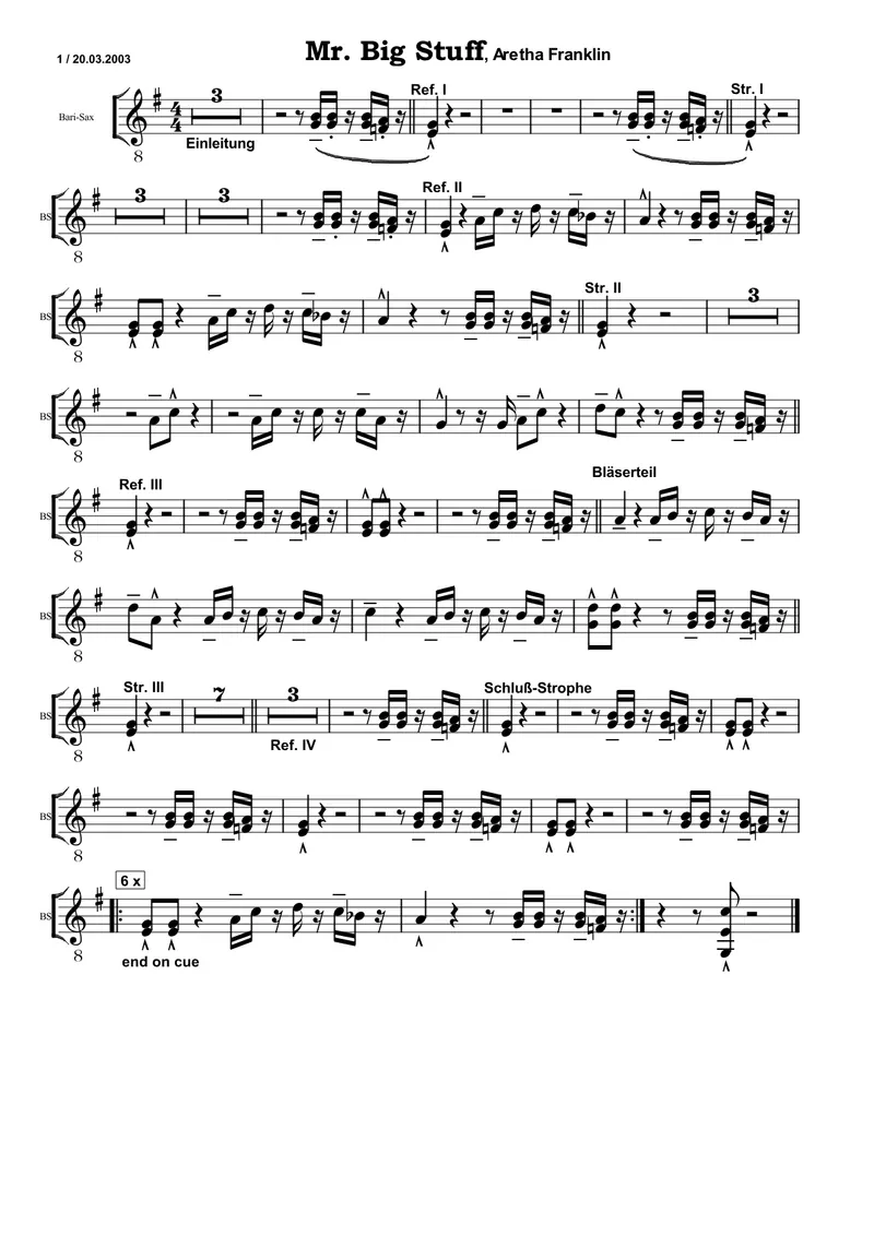 Mr Big Stuff score preview