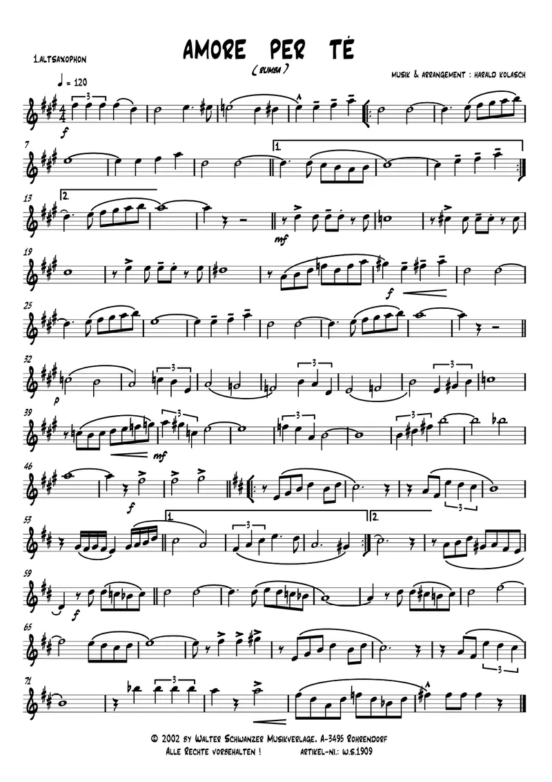 Amore Per Te score preview