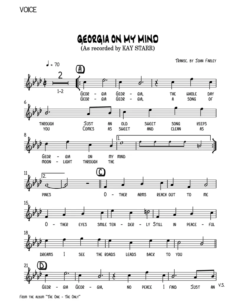 Georgia On My Mind (K.Starr score preview