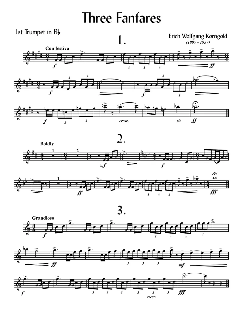 Three Heroic Fanfares score preview