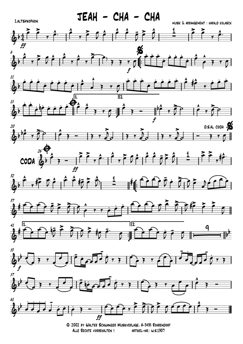 Jeah-Cha-Cha score preview