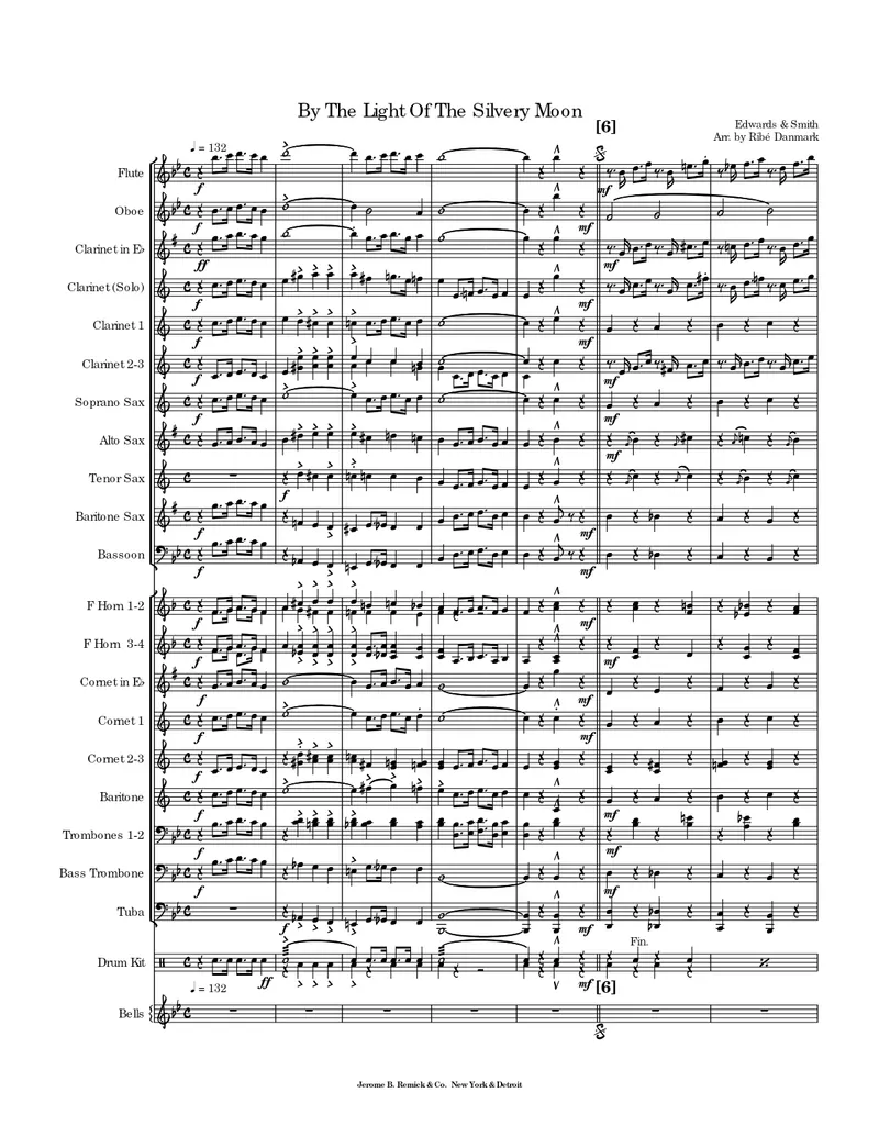 By The Light Of The Silvery Moon score preview