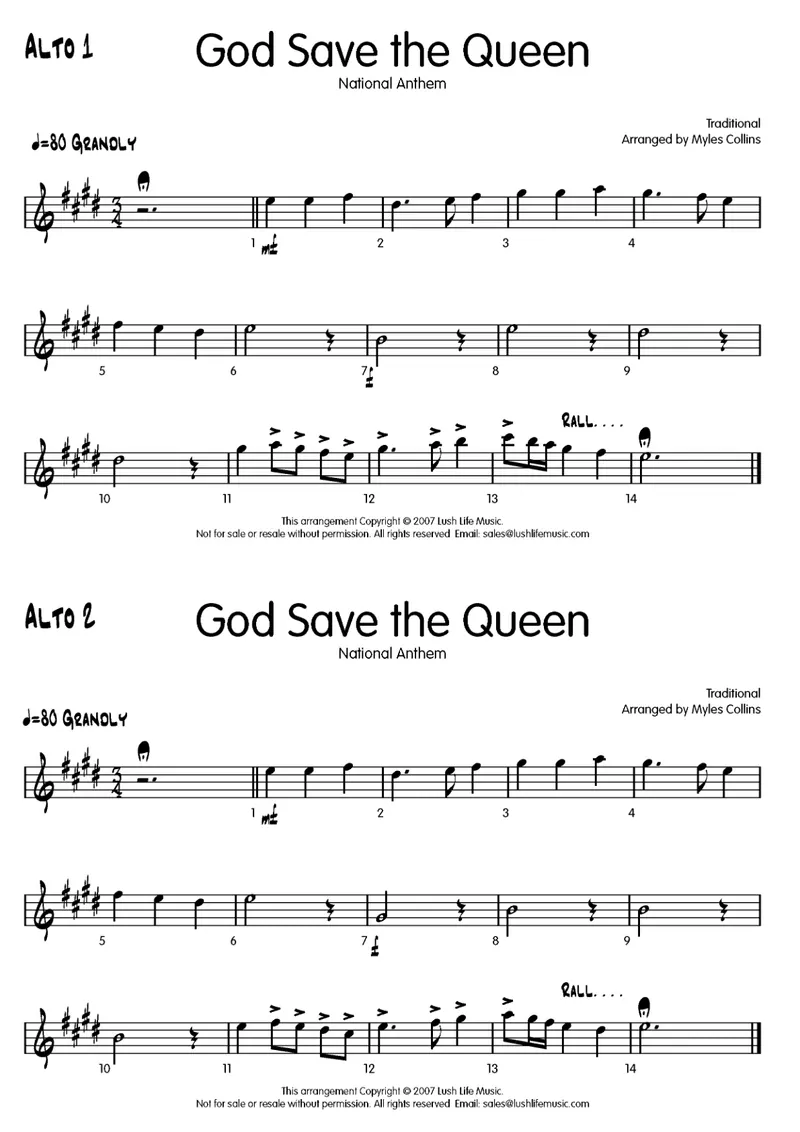 God Save The Queen score preview