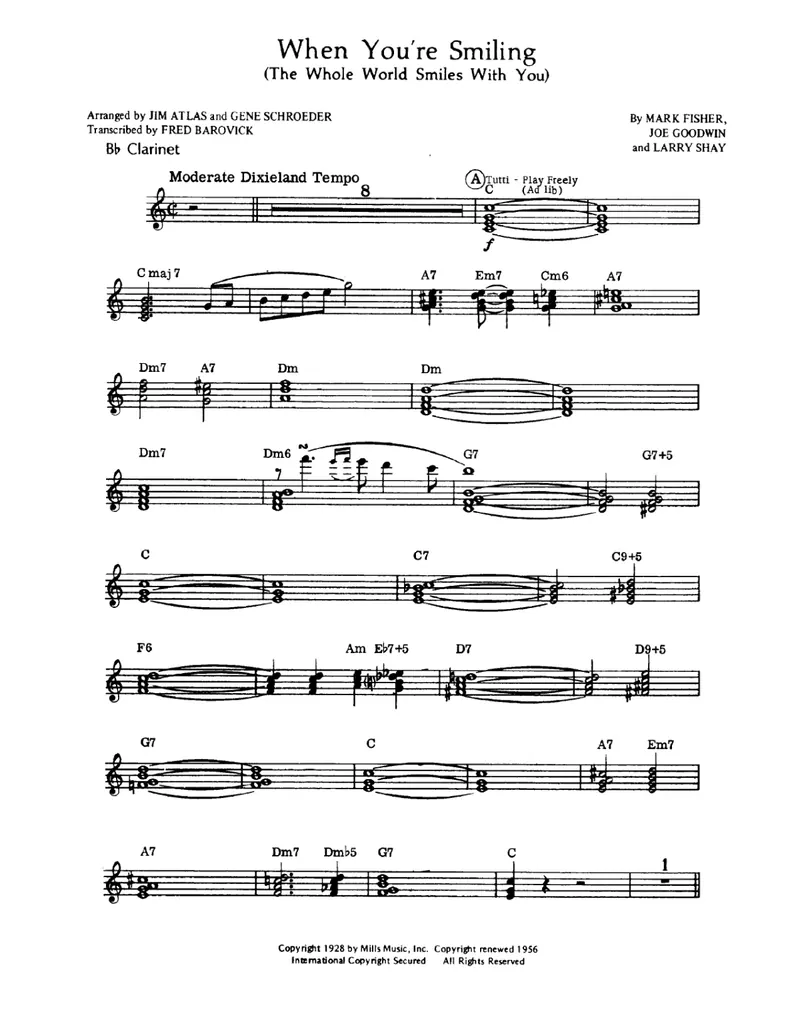 When You're Smiling score preview