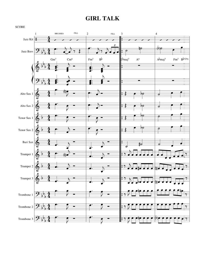 Girl Talk score preview