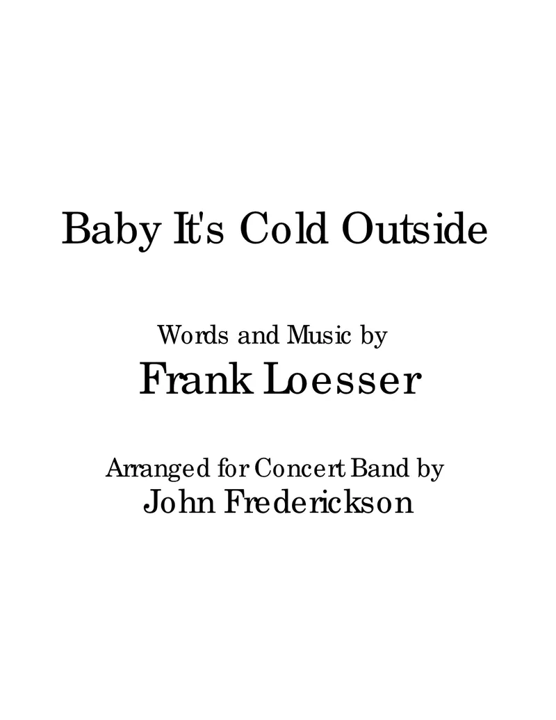 Baby It's Cold Outside score preview