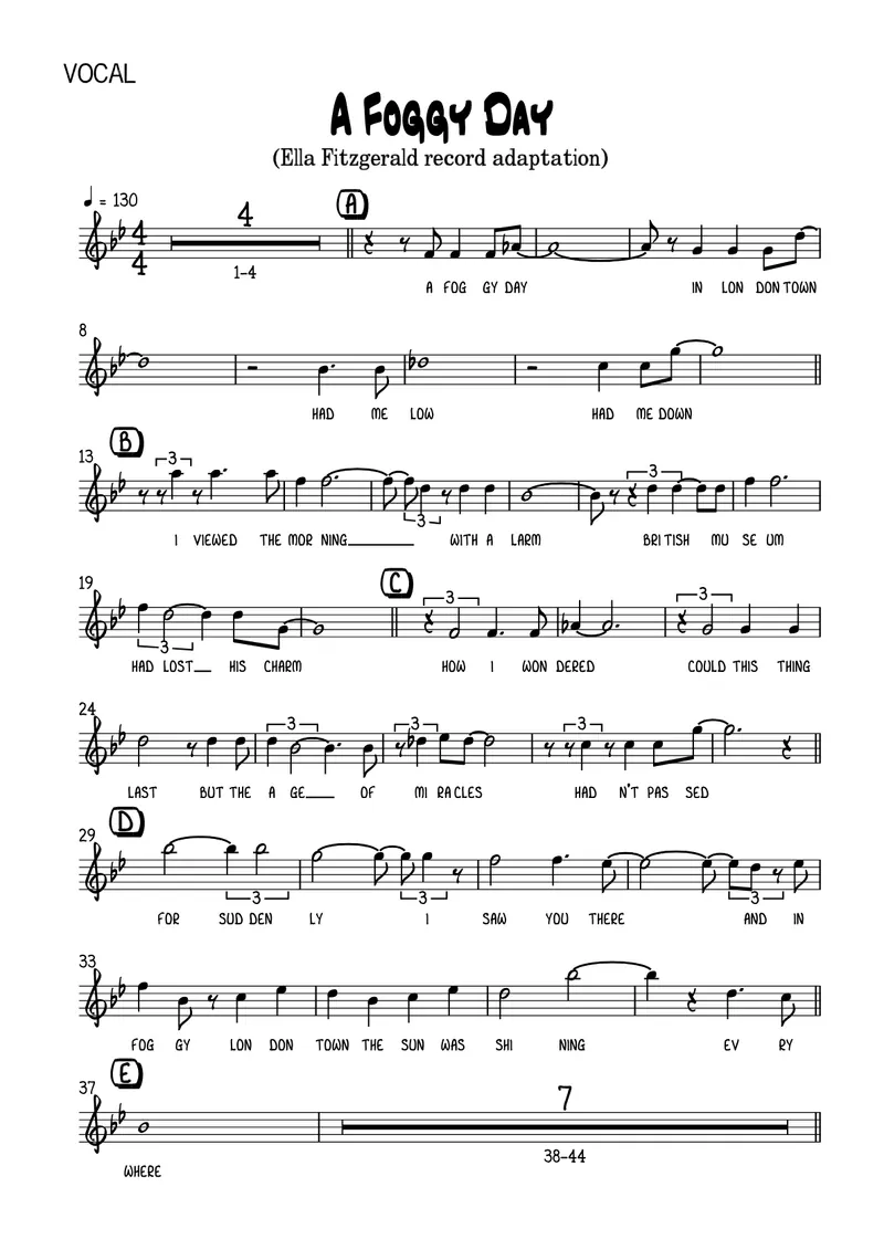 A Foggy Day score preview
