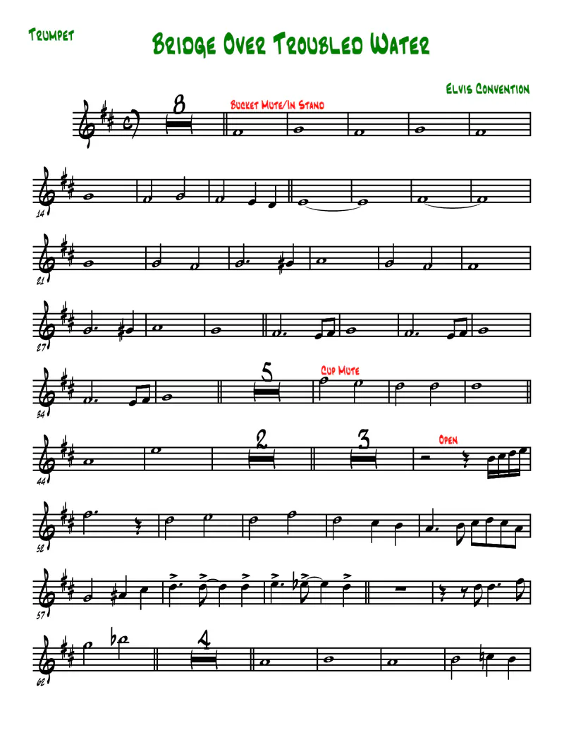 Bridge overTroubled Water-3 horns score preview