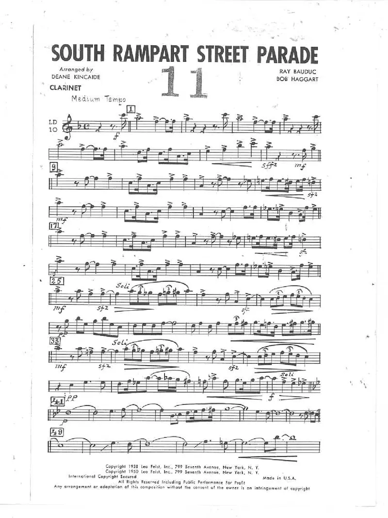 South Rampart Street Parade score preview