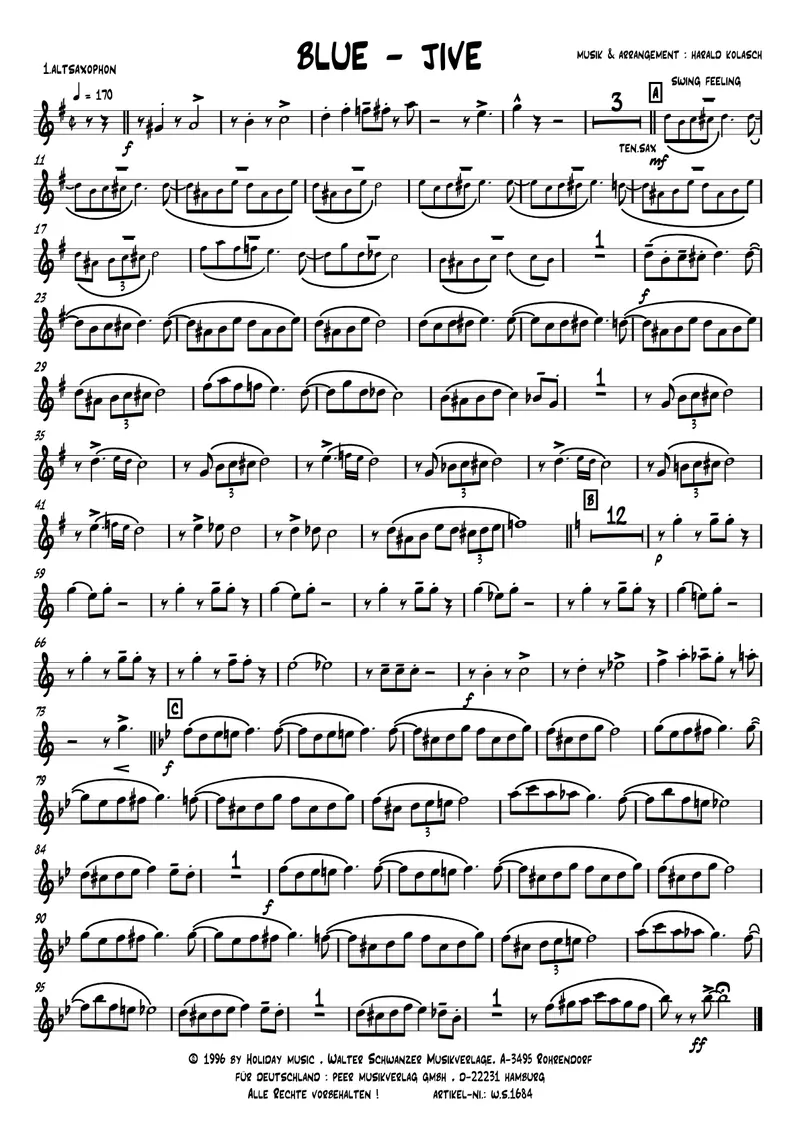 Blue Jive score preview