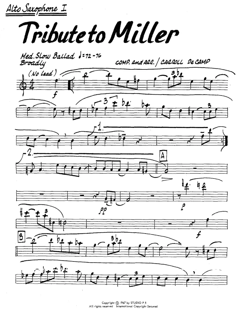 Tribute To Miller score preview