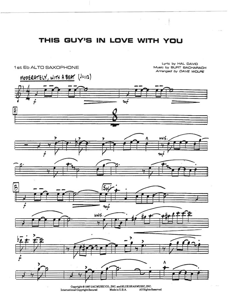 This Guy's In Love With You score preview