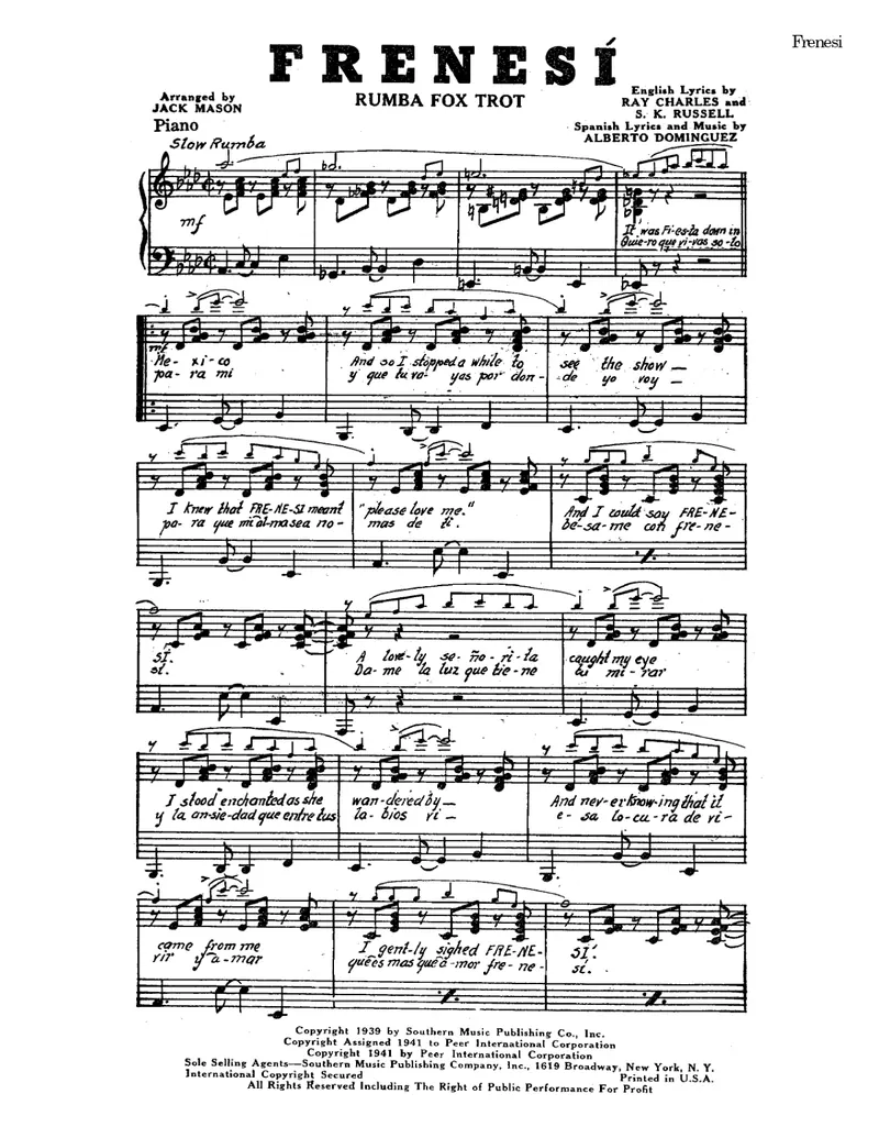 Frenesi score preview