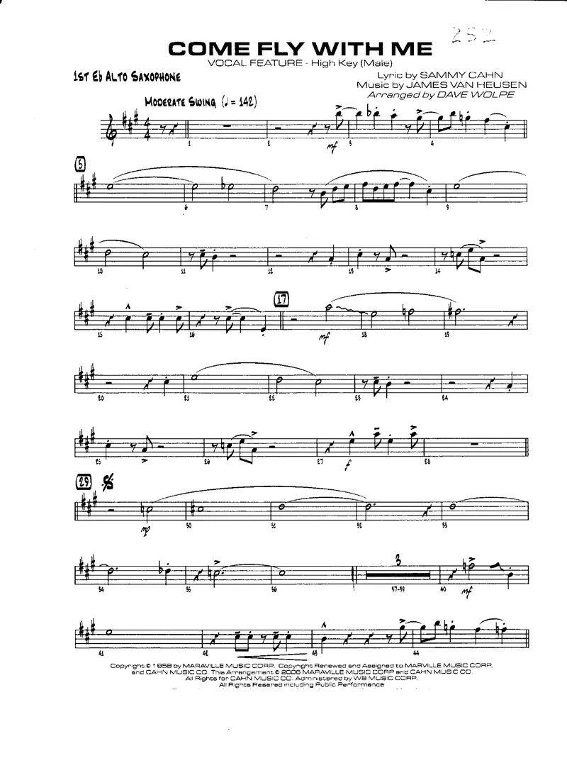 Come Fly With Me score preview