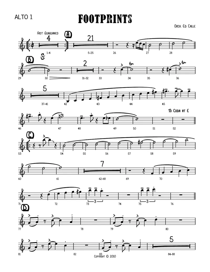 Footprints (Ed Calle) D.Valentin score preview