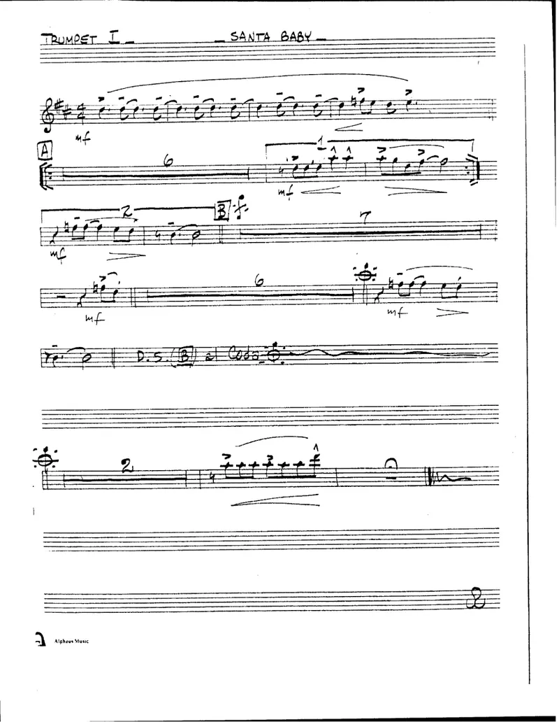 Santa Baby version score preview