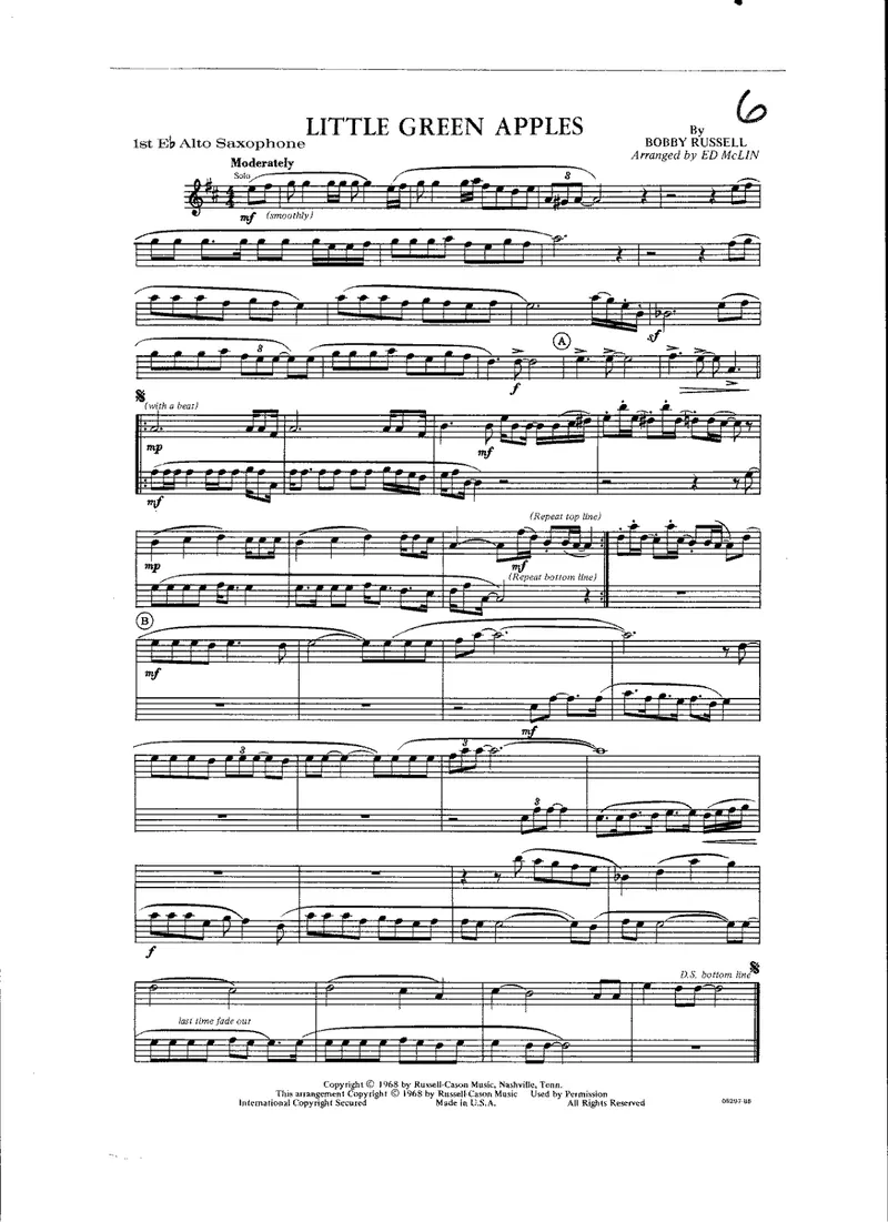 Little Green Apples score preview