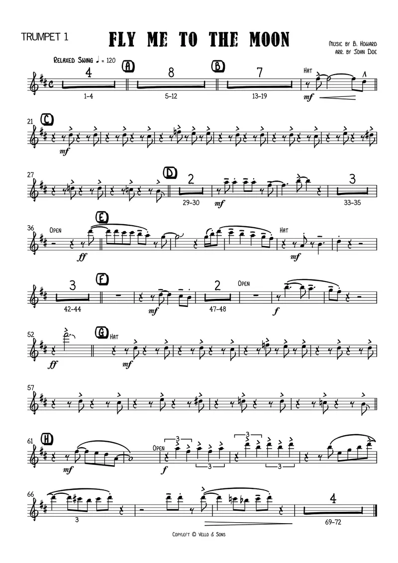Fly Me To The Moon score preview