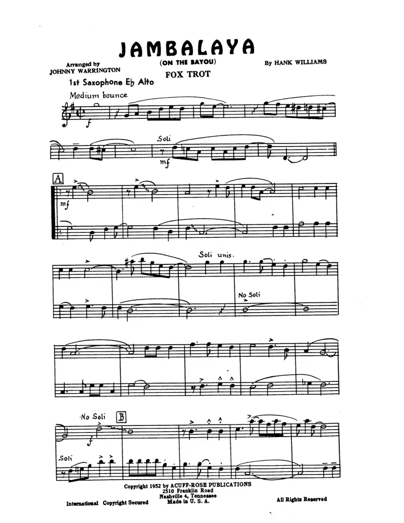 Jambalaya score preview