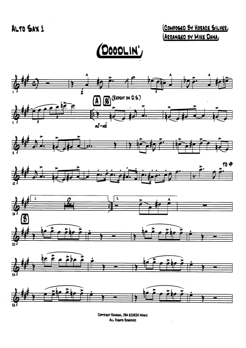 Doodlin' score preview