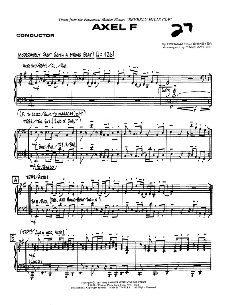 Axel F score preview