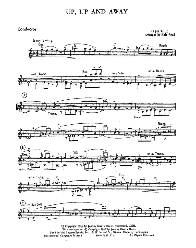 Up Up And Away score preview