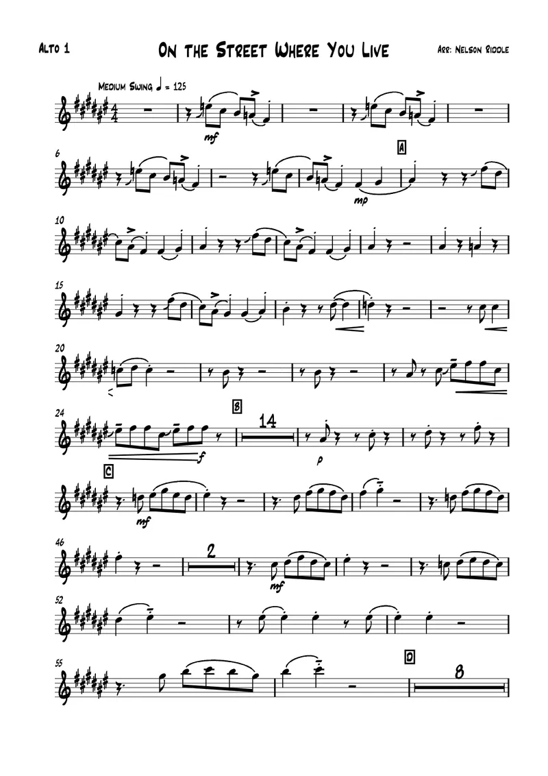 On The Street Where You Live score preview