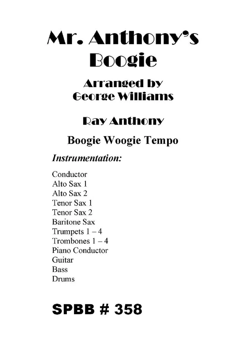 Mr.Anthony's Boogie score preview