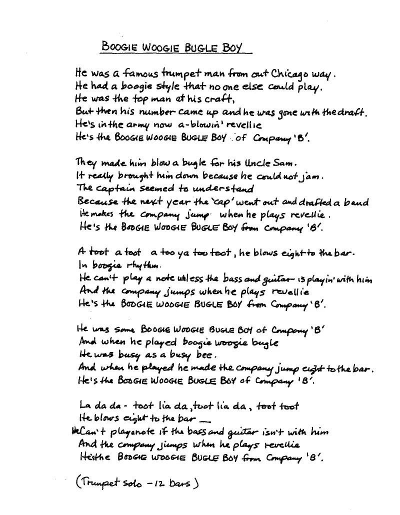 Boogie Woogie Bugle Boy score preview