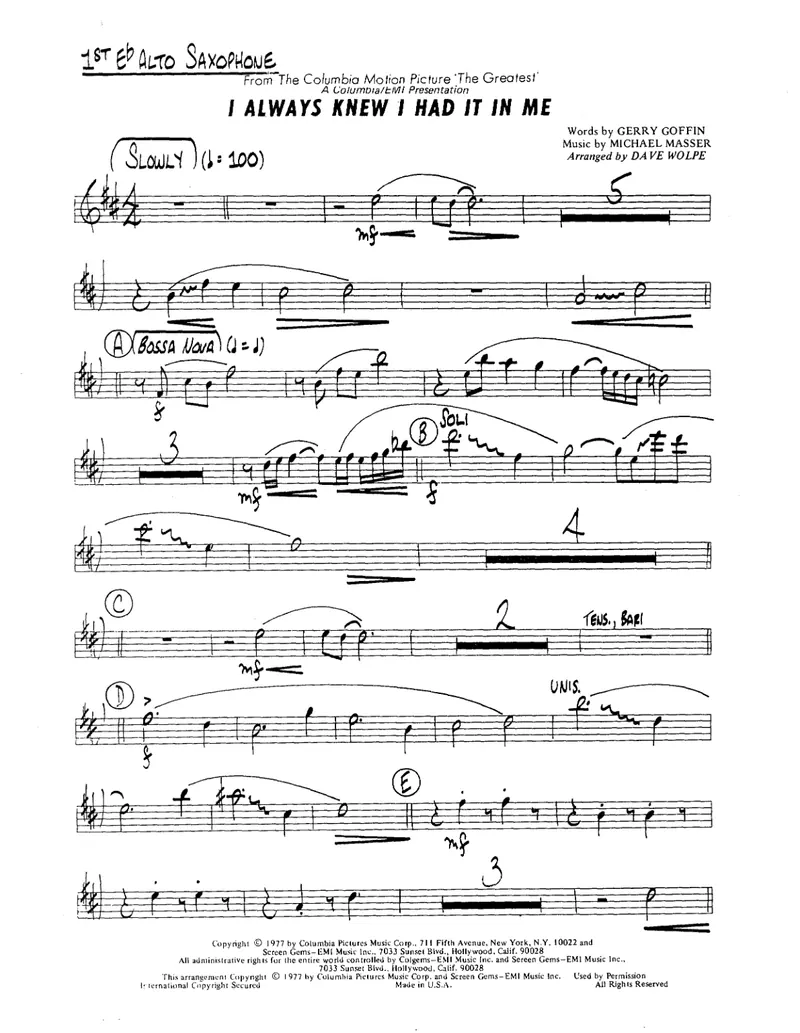I Always Knew I Had It In Me score preview