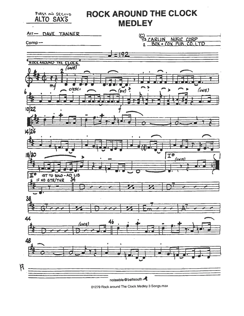 Rock Around The Clock-Medley score preview