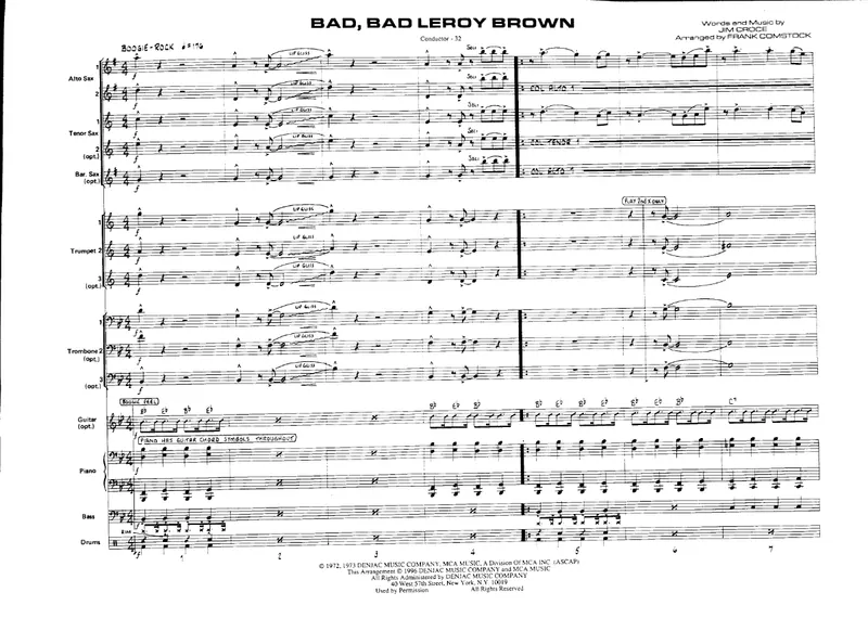 Bad, Bad Leroy Brown score preview