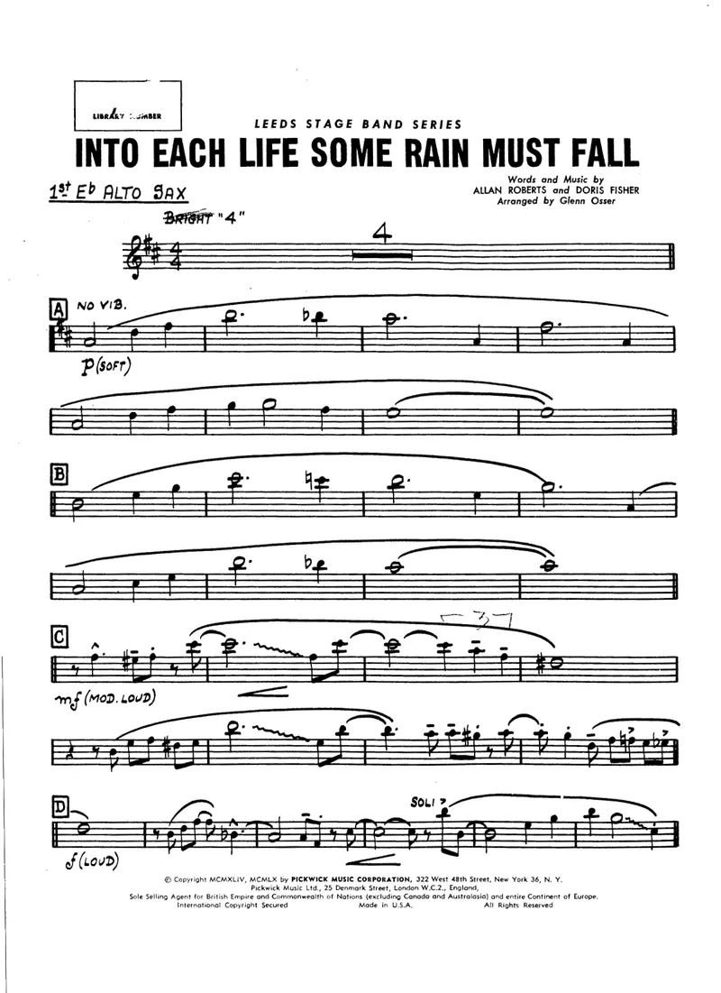 Into Each Life Some Rain Must Fall score preview