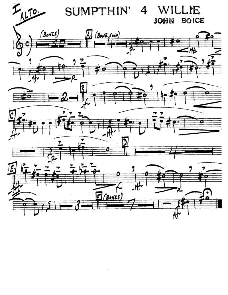 Sumpthin' Four Willie score preview