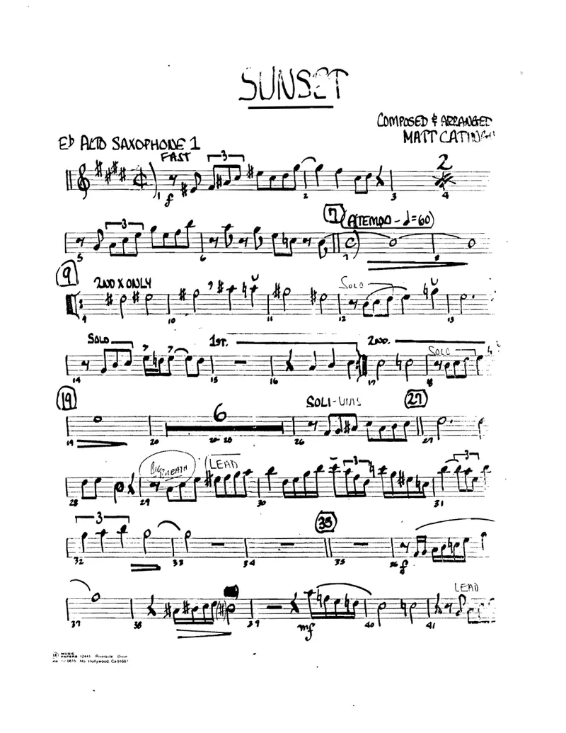 Sunset score preview