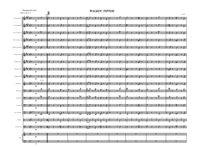 Walkin' Tiptoe score preview