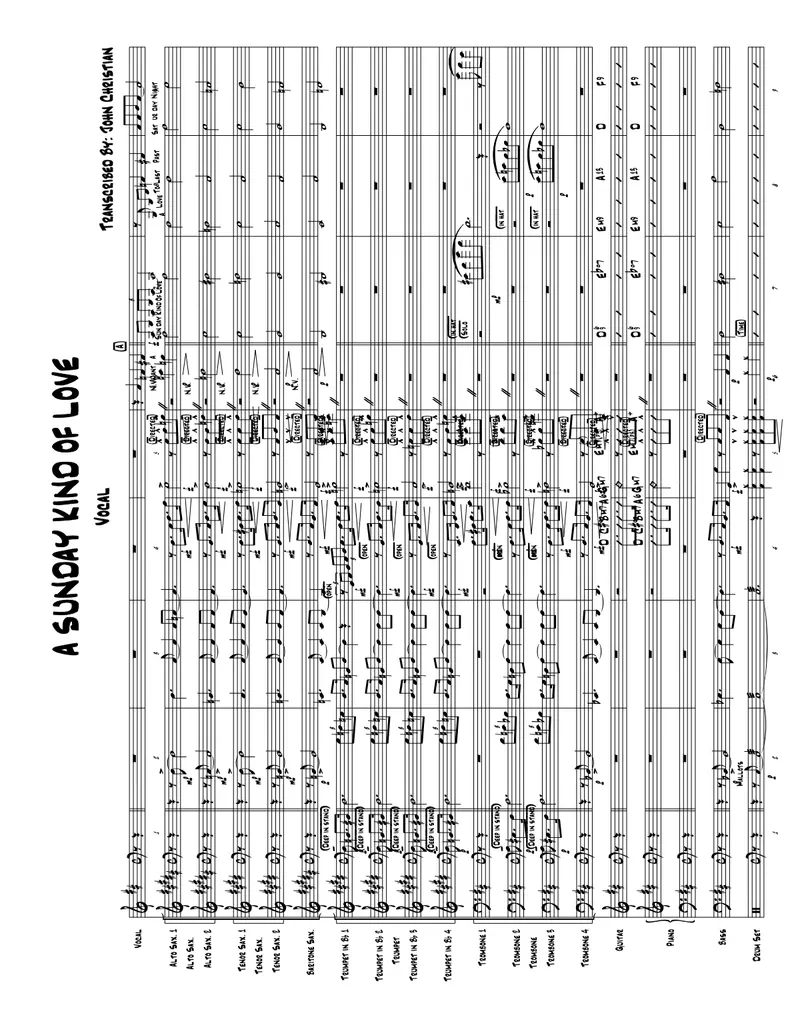 A Sunday Kind Of Love score preview