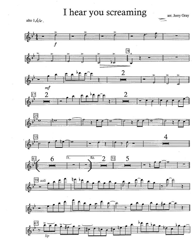 I Hear You Screaming score preview