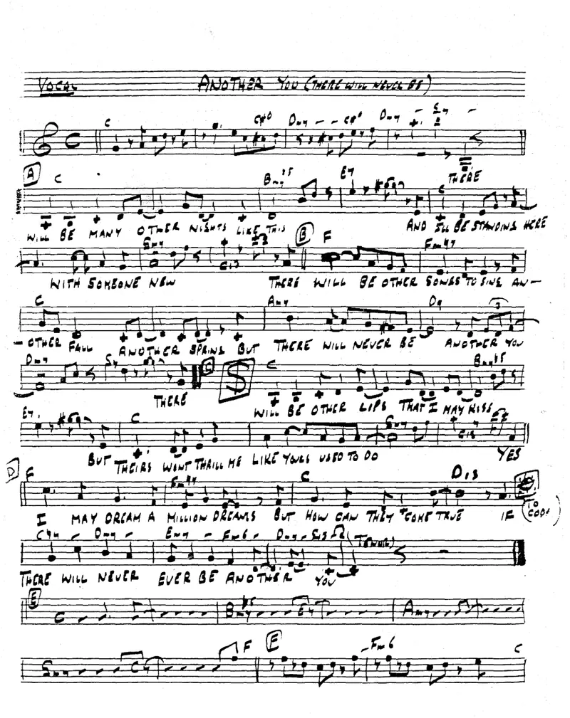 There Will Never Be Another You score preview