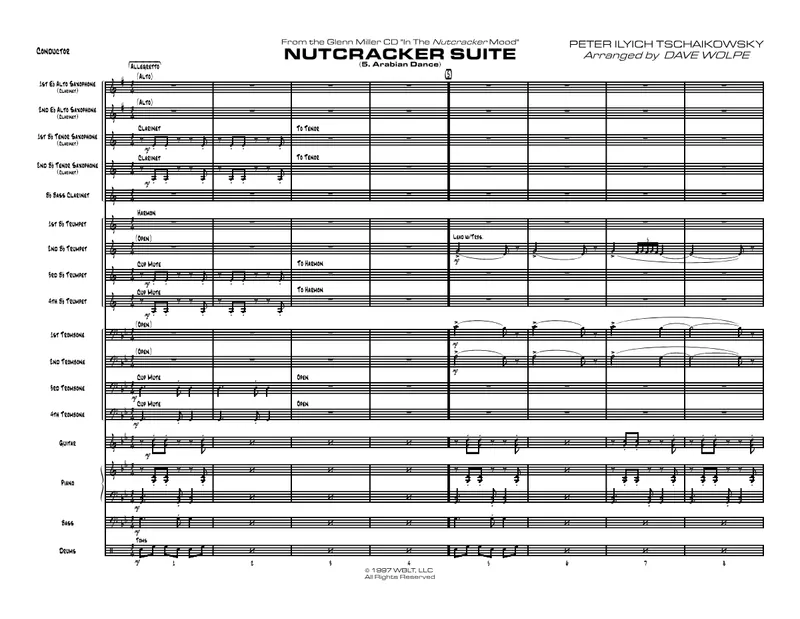Nutcracker Suite - 5. Arabian Dance - P. I. Tchaikovsky score preview
