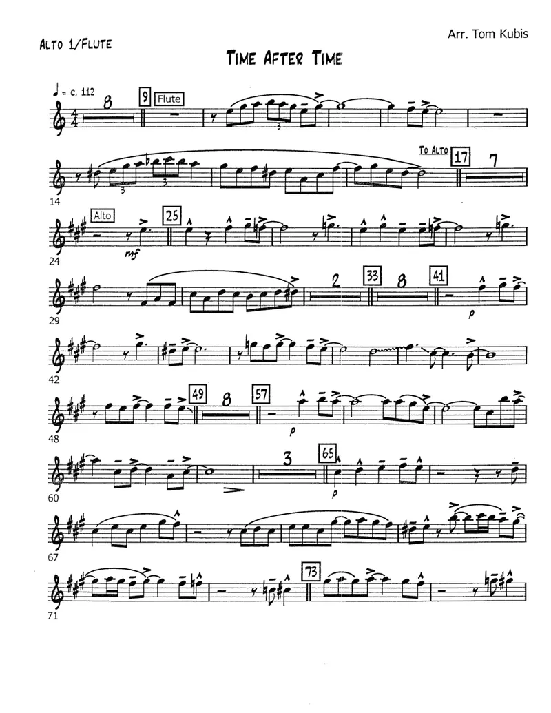 Time After Time score preview