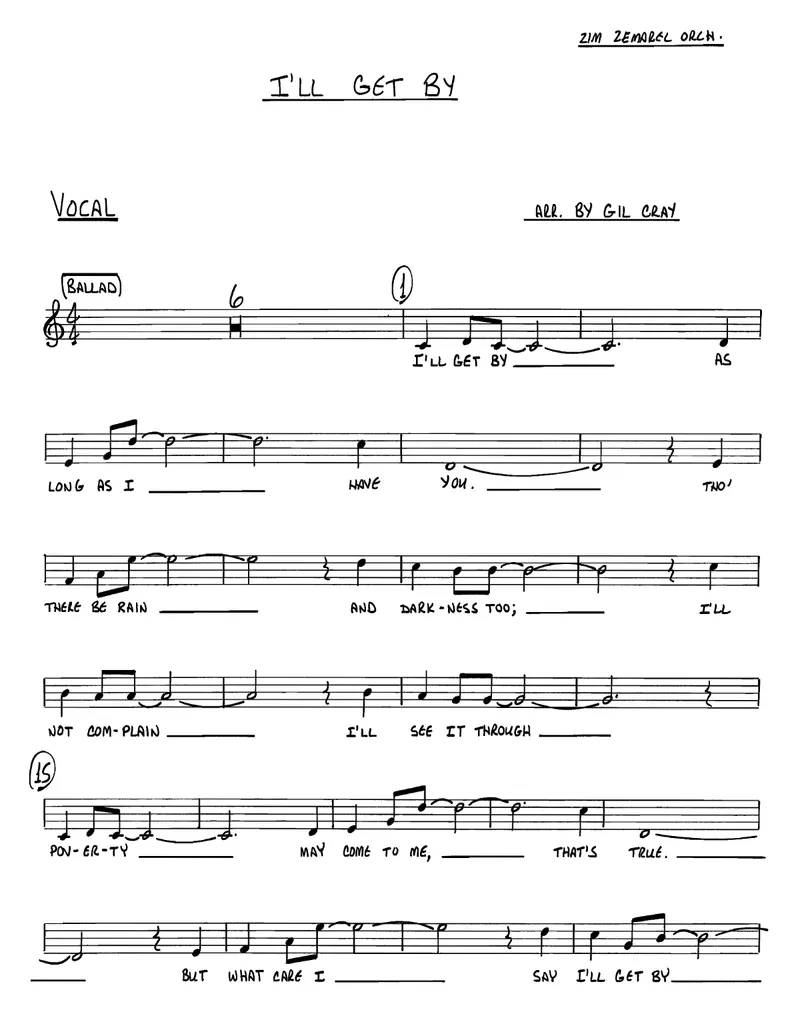 I'll Get By score preview