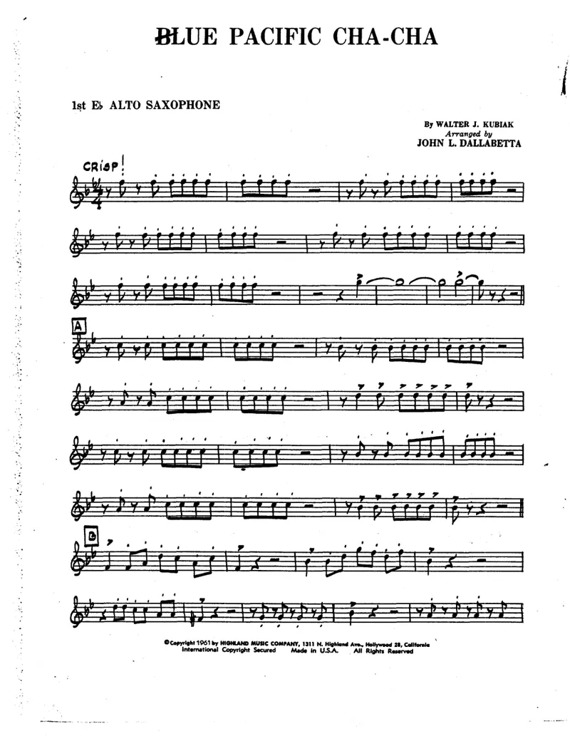 Blue Pacific Cha-Cha score preview