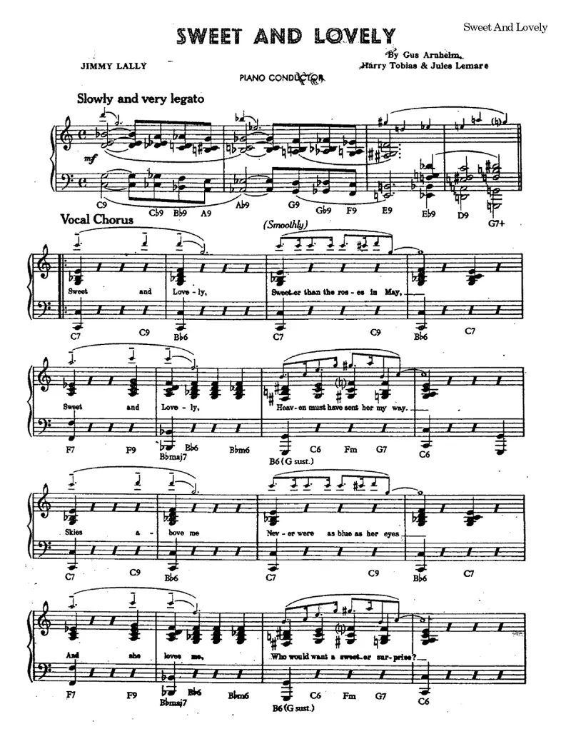 Sweet And Lovely score preview