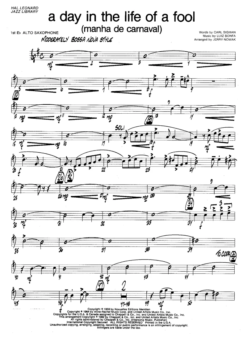Manha De Carnaval score preview