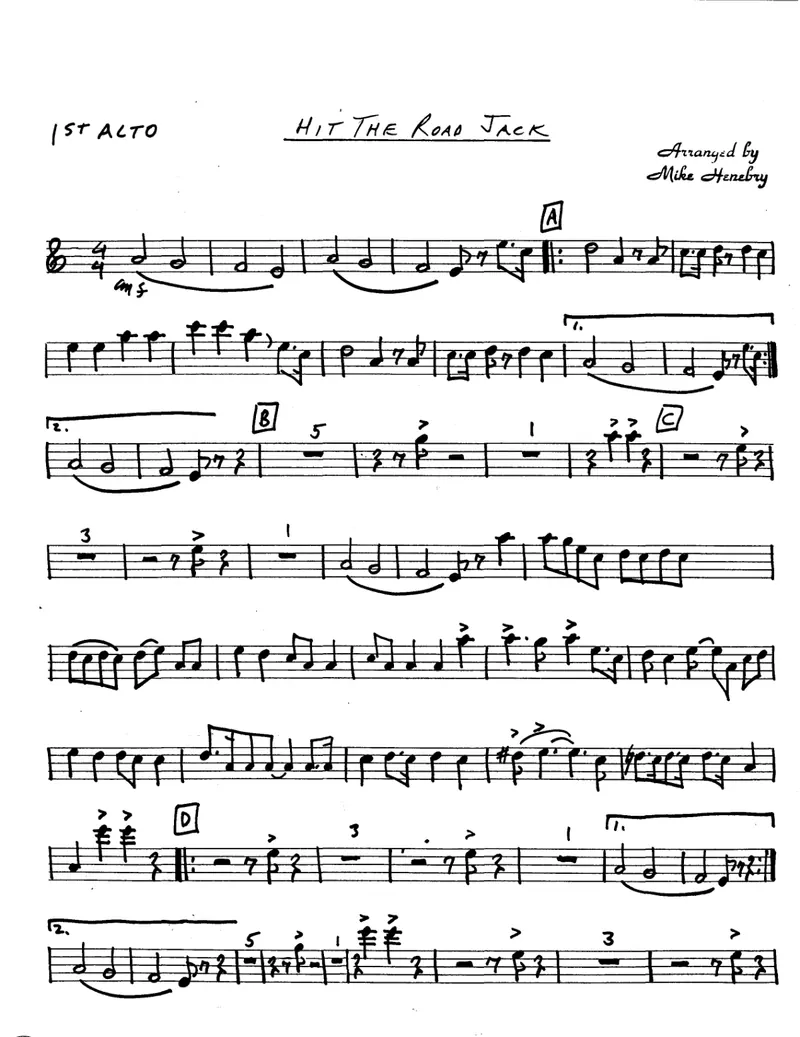 Hit The Road Jack score preview