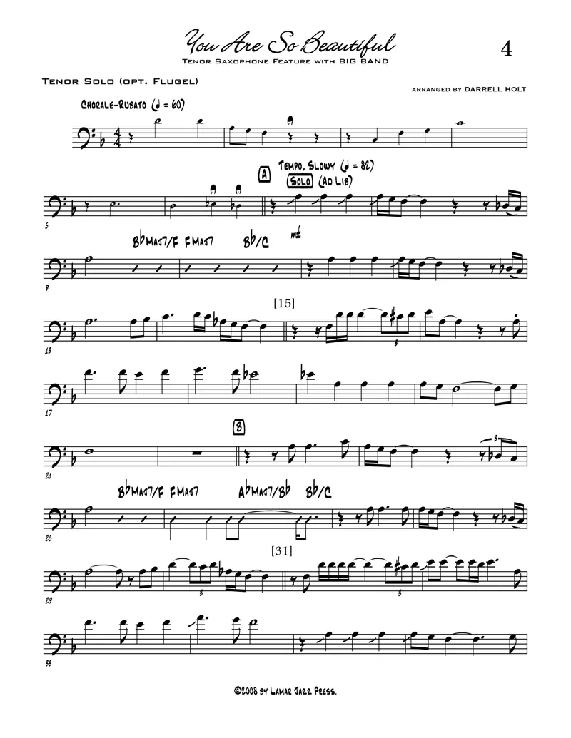 You Are So Beautiful score preview