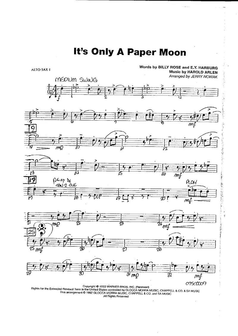 It's Only A Paper Moon score preview