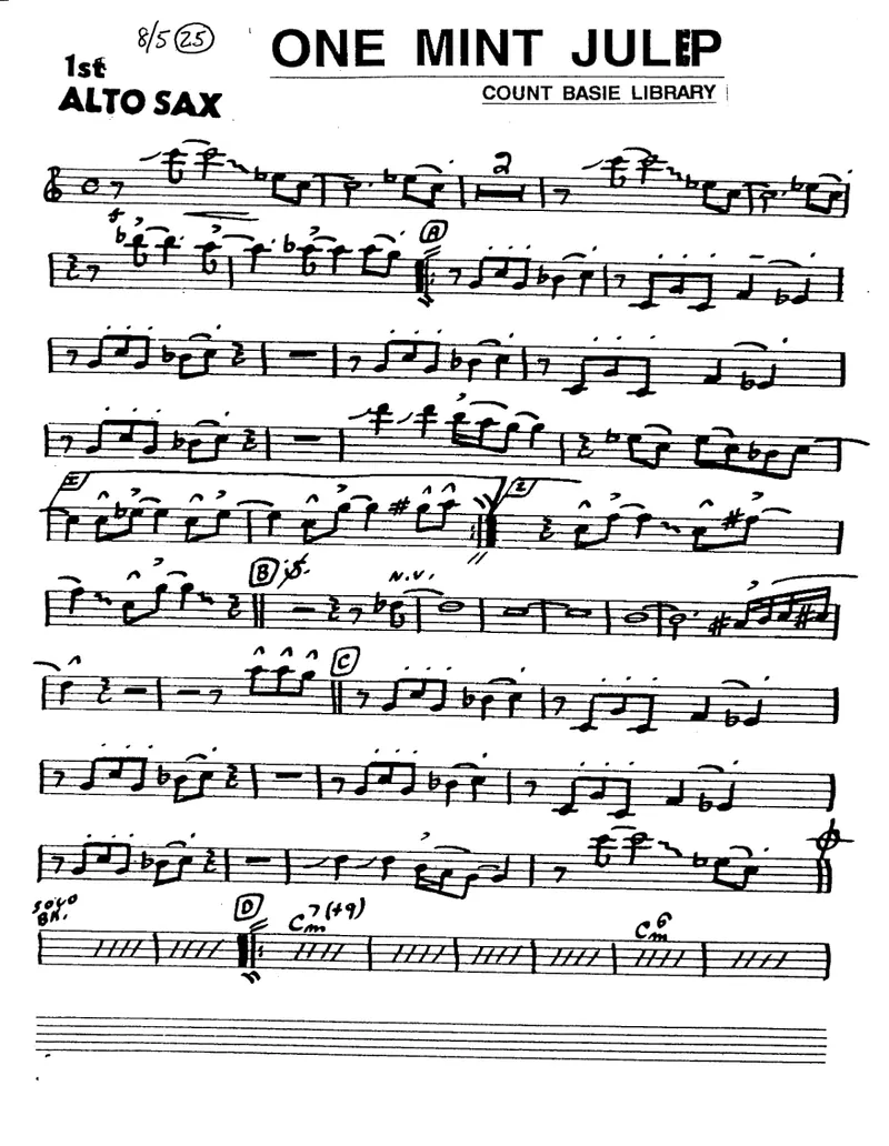 One Mint Julep score preview